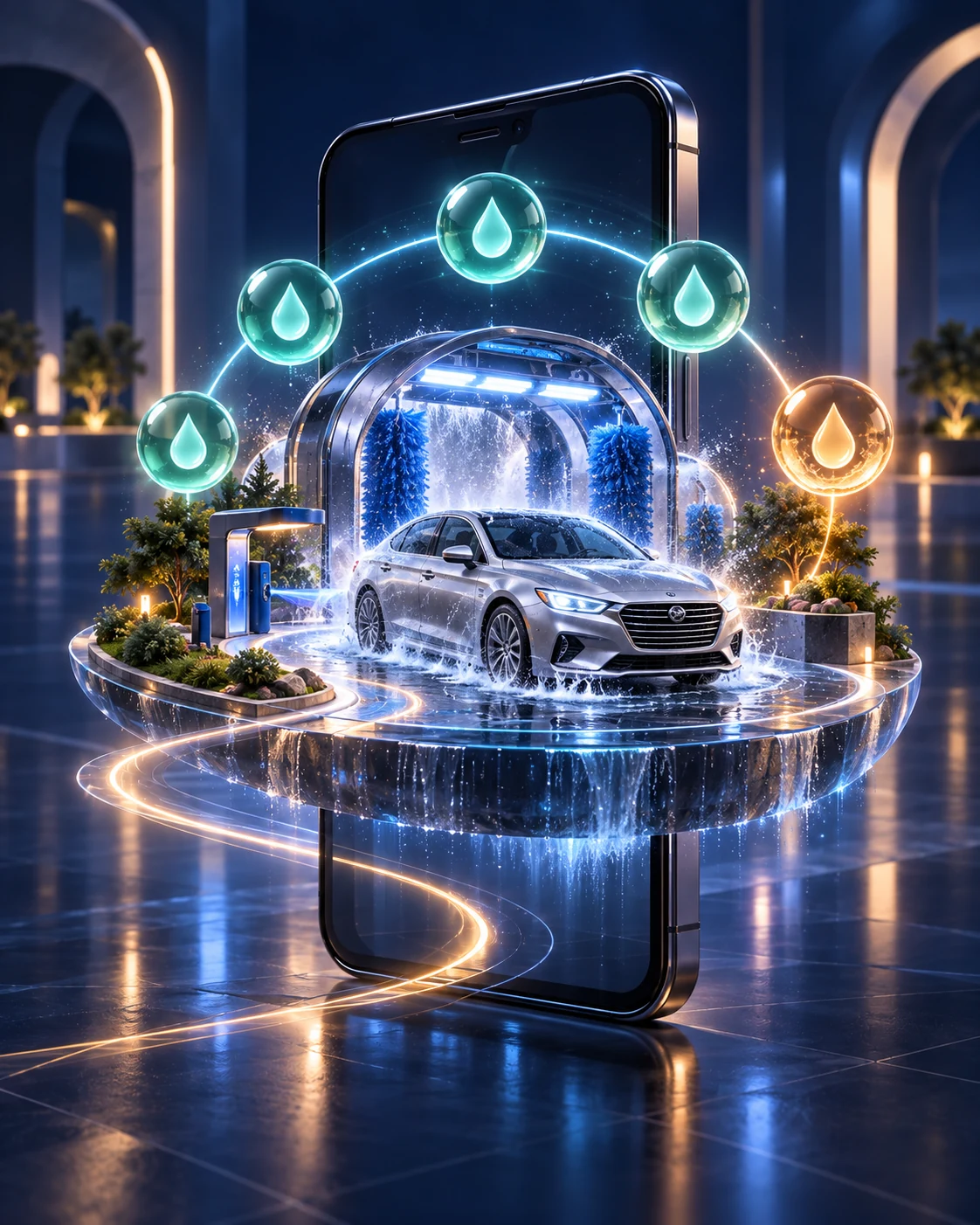 Lealtad y servicios en un autolavado futurista